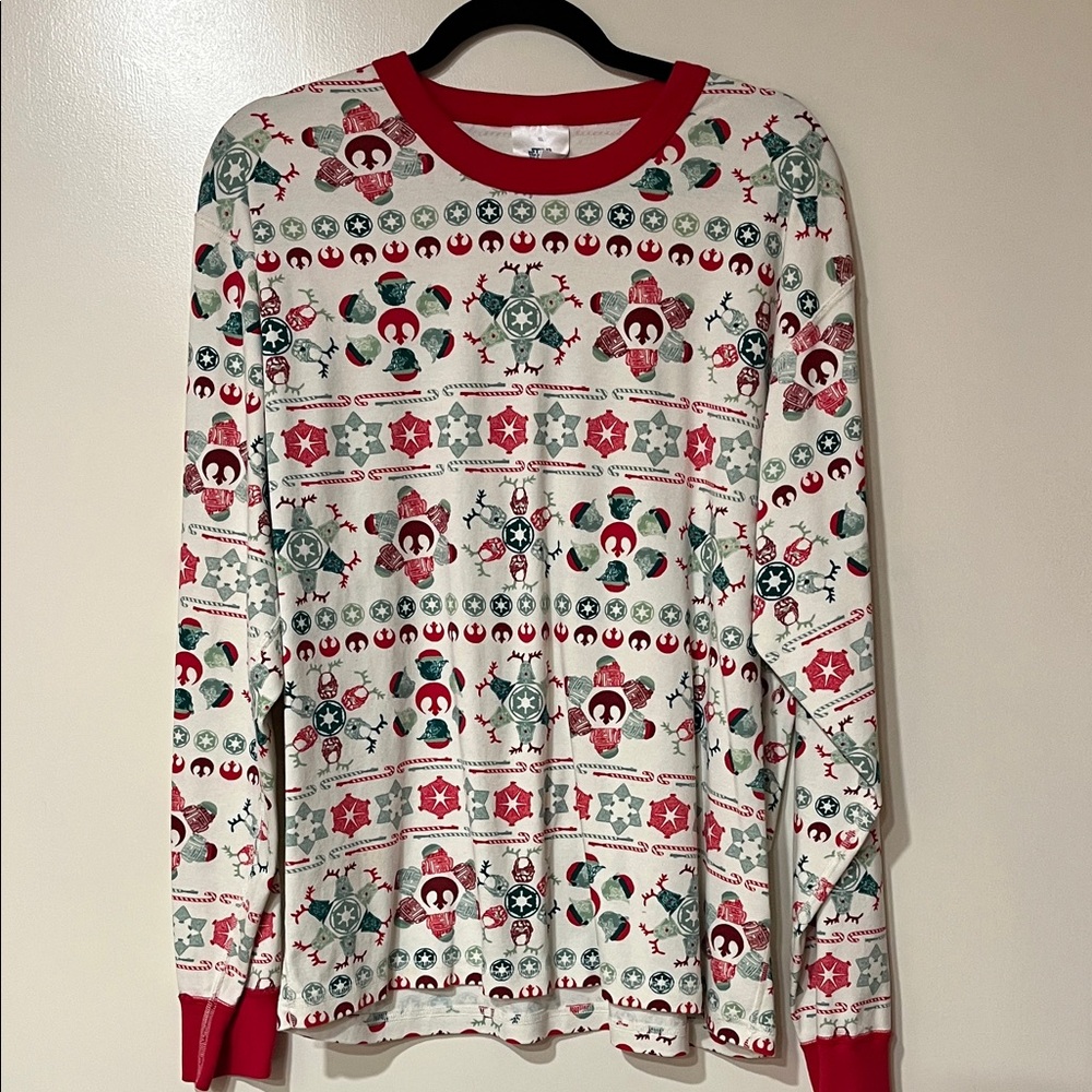 Hannah Andersson Star Wars Red and Green Patterned Long Sleeve Xmas Theme Shirt